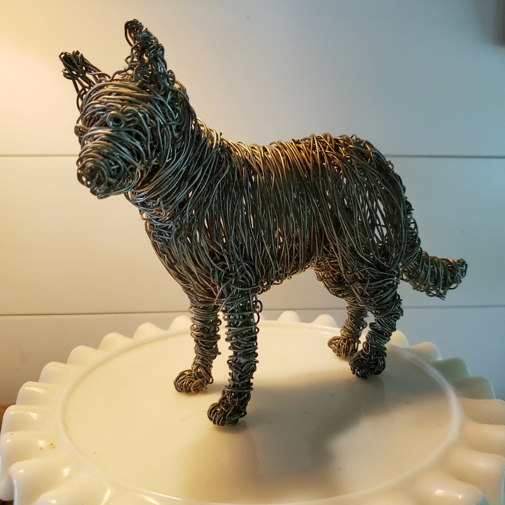 Wire Art of German Shepherd Dog, Vintage, artist unknown - Picture 5 of 14